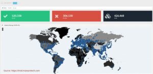 WannaCry Ransomware Heatmap