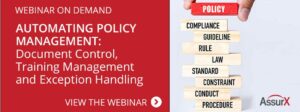 AssurX Policy and Procedure Management Webinar