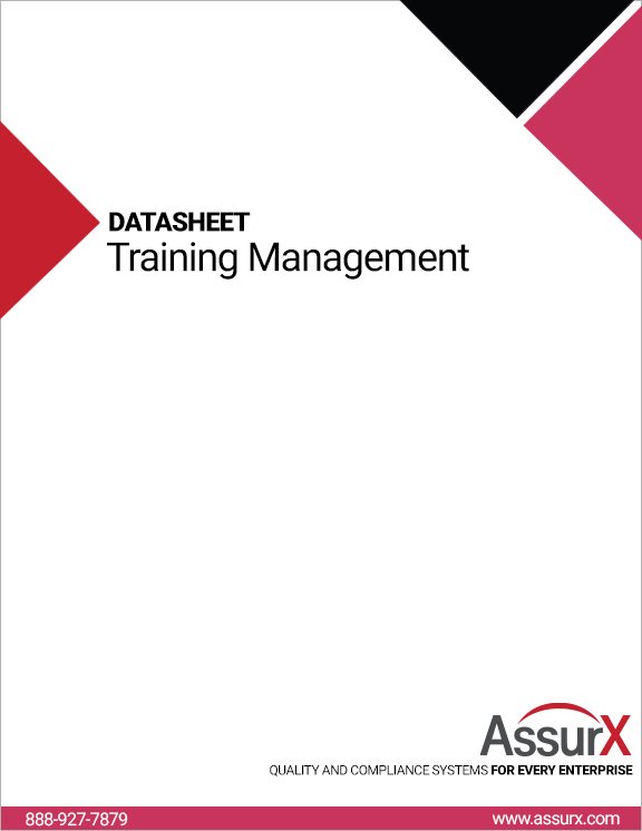 Image of AssurX Training Management Datasheet