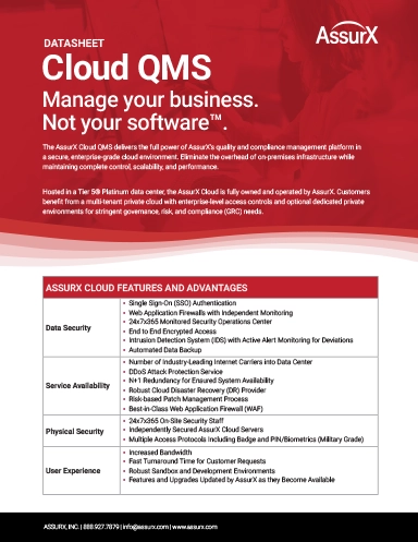 AssurX Cloud-native QMS